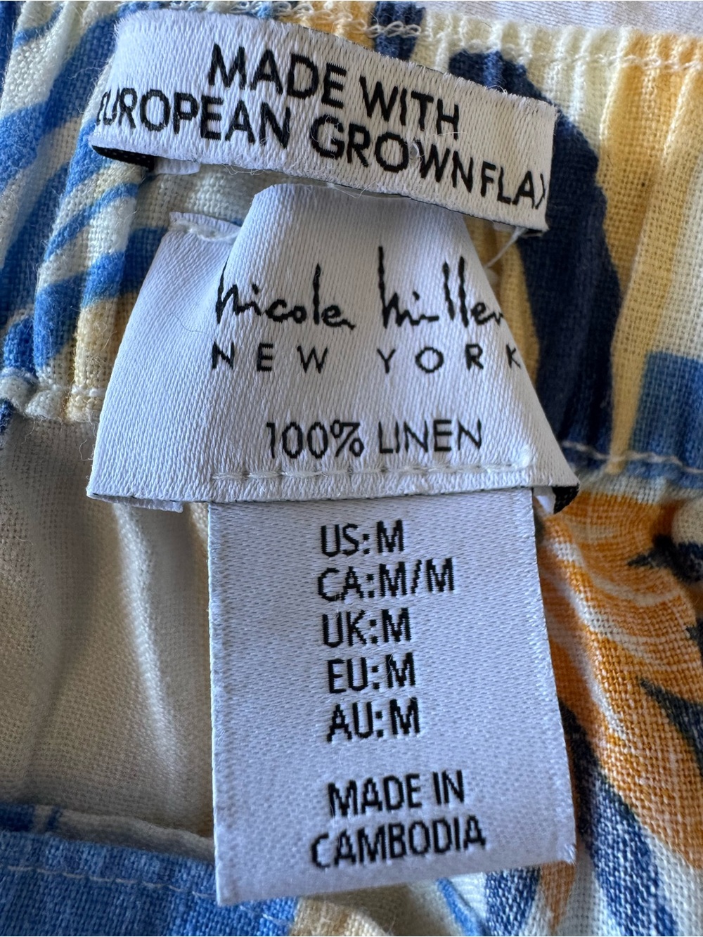 European Flax 100% linen wrap skirt featuring a tropical beach floral print - Picture 8 of 9